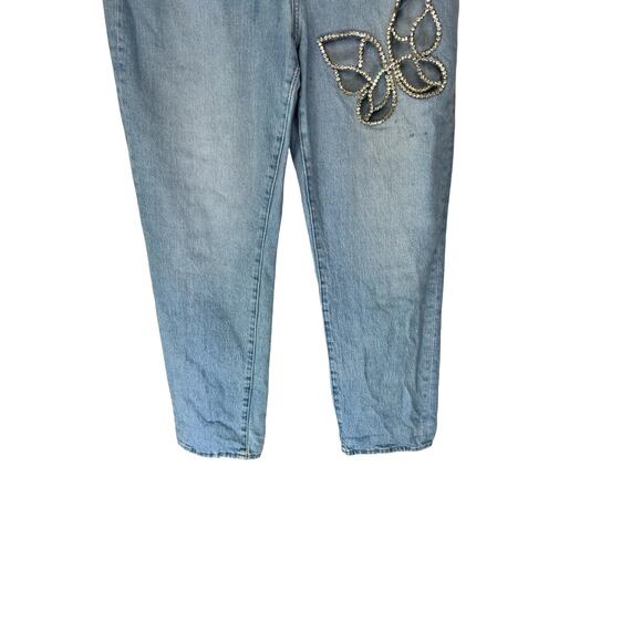 Madewell Fiore Wash Bedazzled Artsy The Curvy Perfect Vintage Jean Size 30‎ - Picture 5 of 16